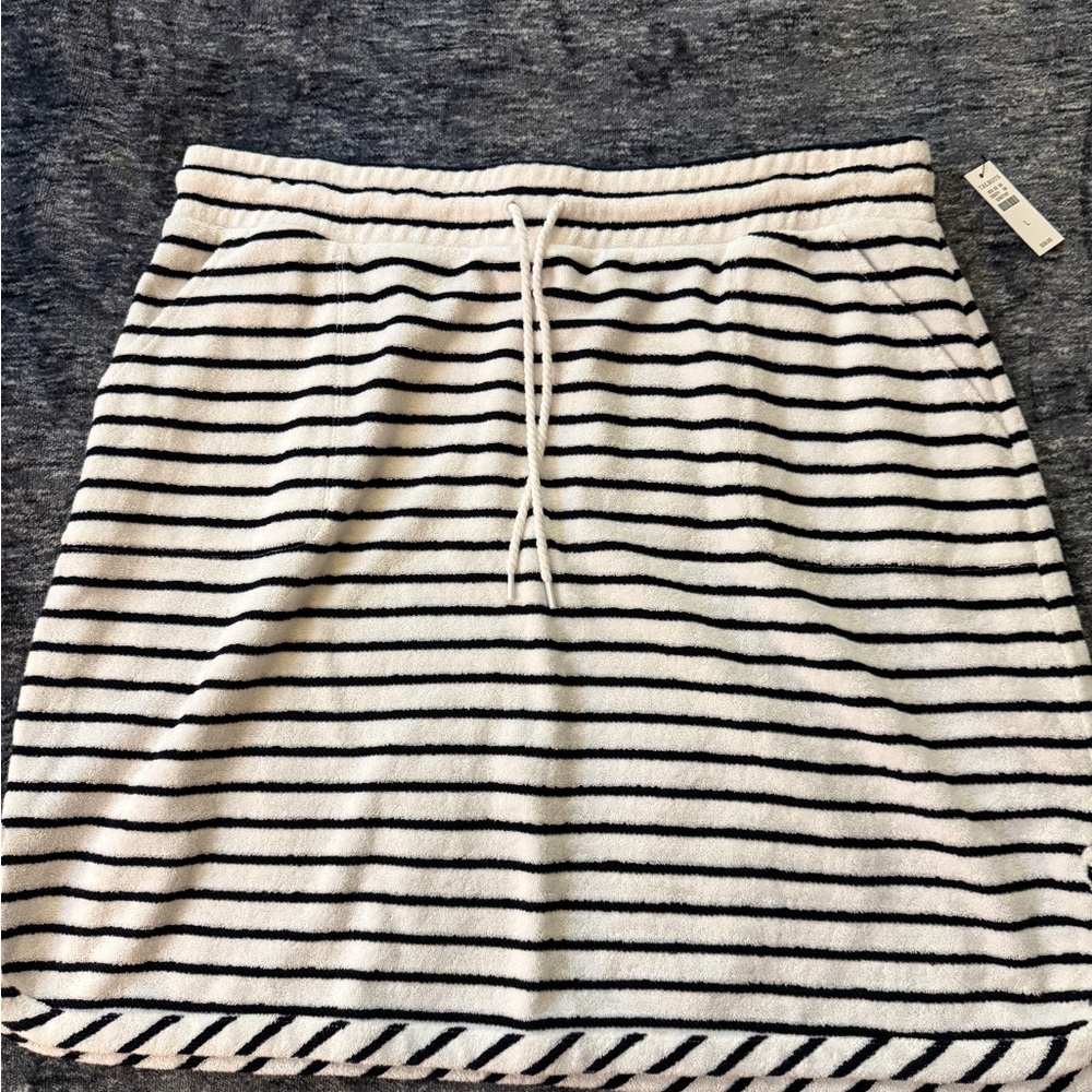 Talbots Navy and White Striped Skirt NWT